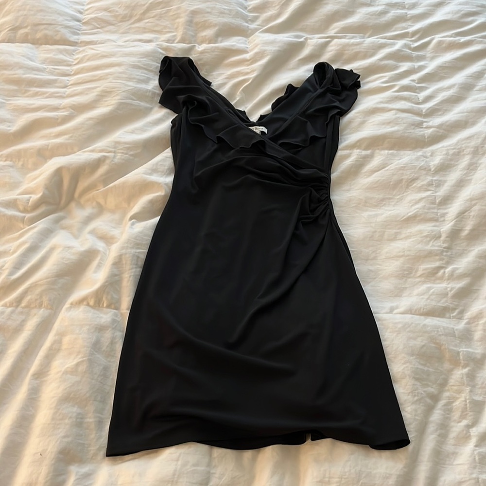 White House Black Market ruffle strap dress